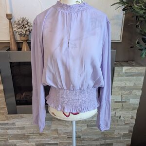 Revamped Light Purple Smocked Blouse